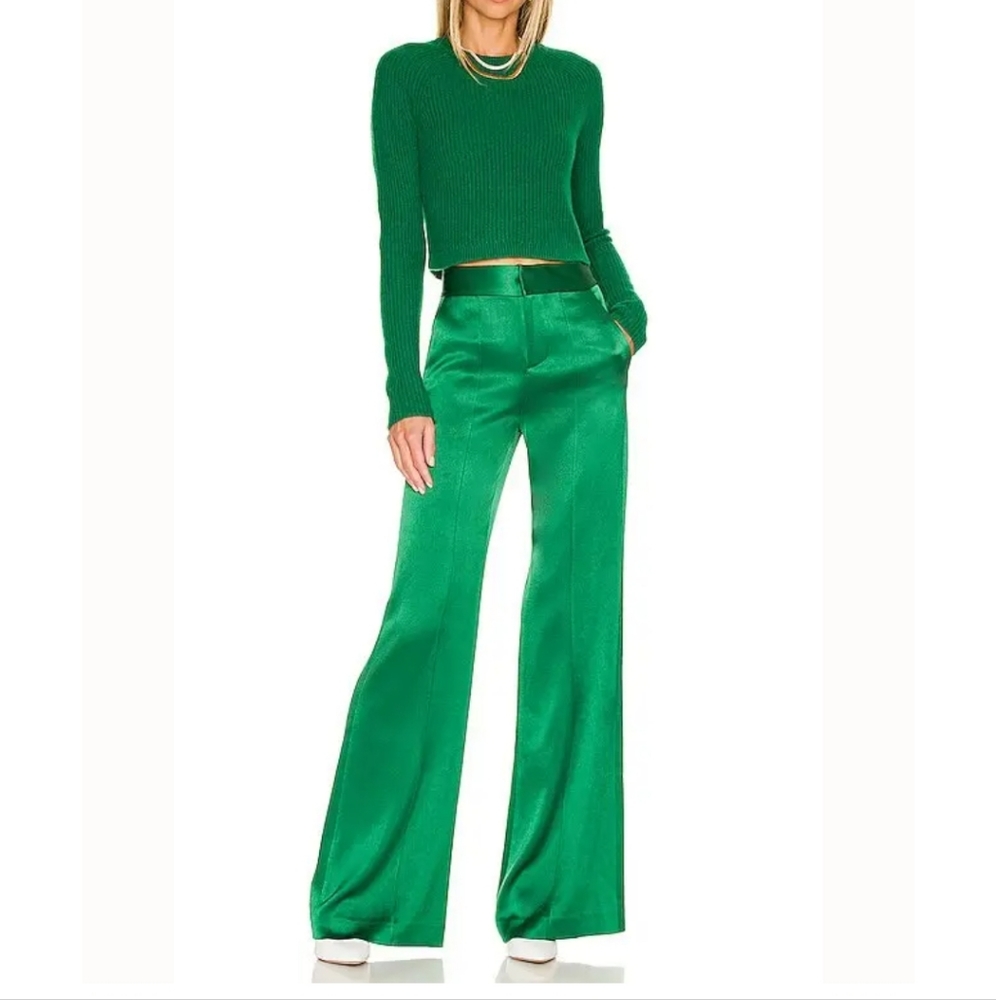 Dylan Wide Leg Pant in Emerald Green